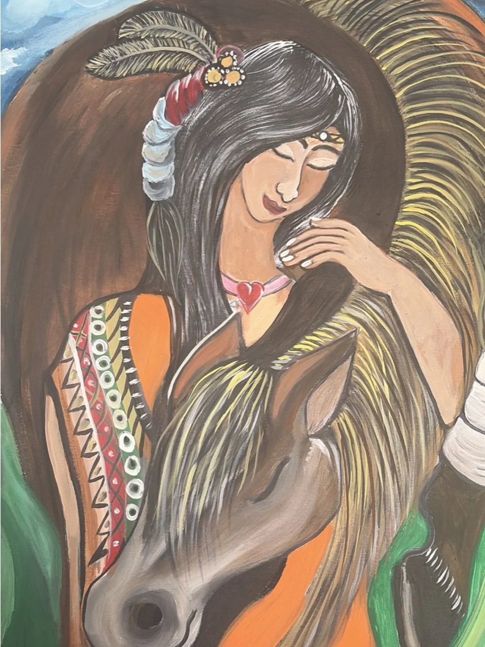 Indian Women with a horse
